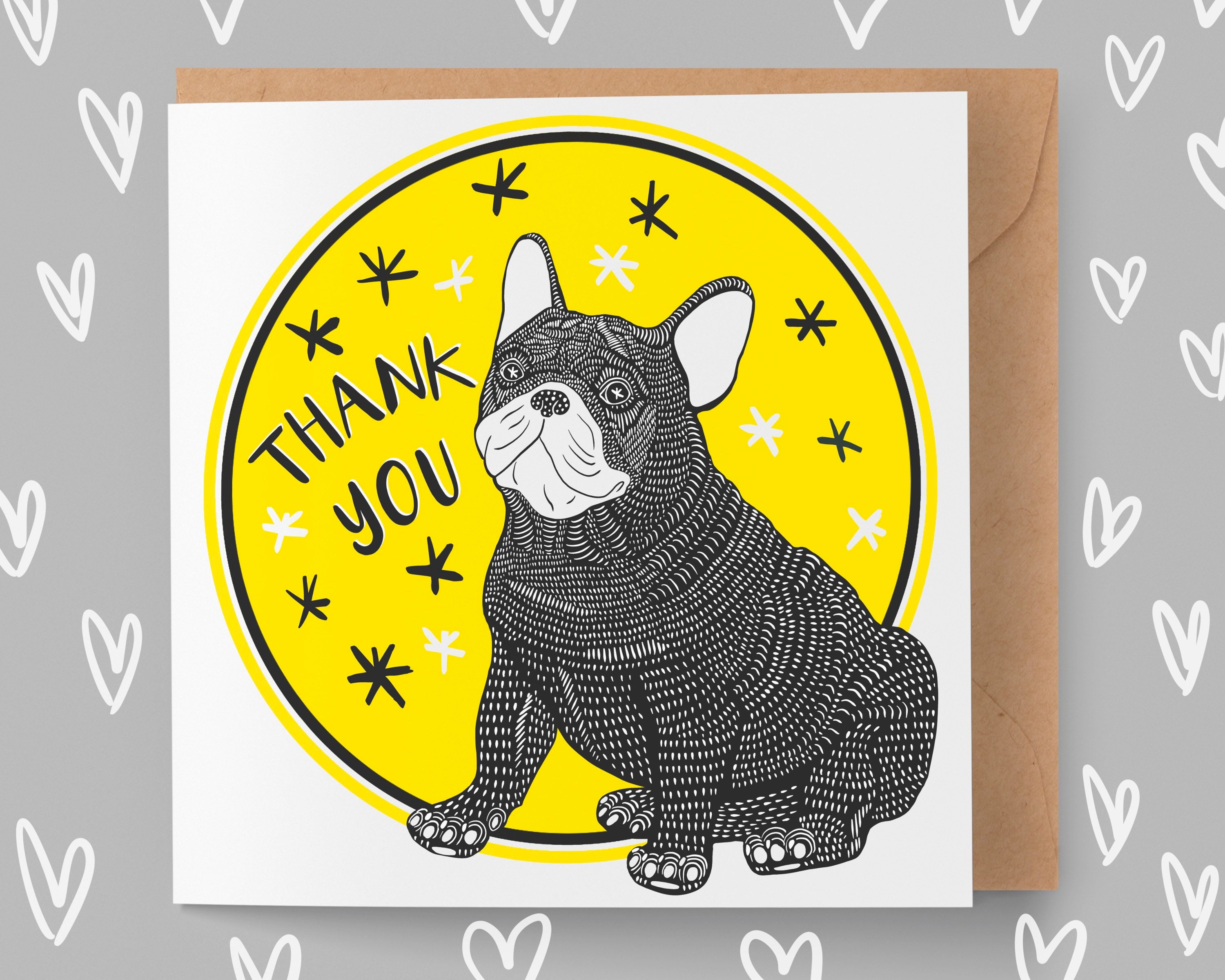 French Bulldog Thank You Card Frenchie Dog Lover Owner Gift | Etsy