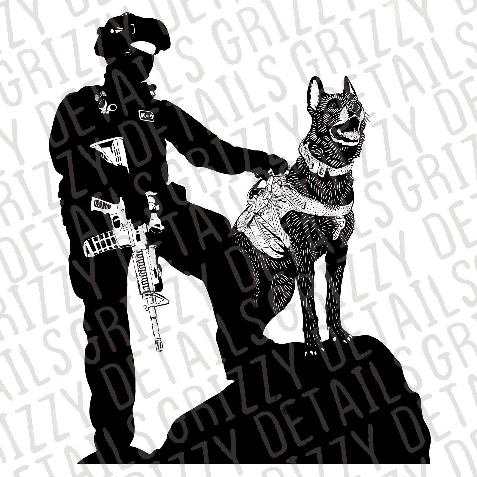 K9 Unit Art Print German Shepherd Police Artwork Service | Etsy