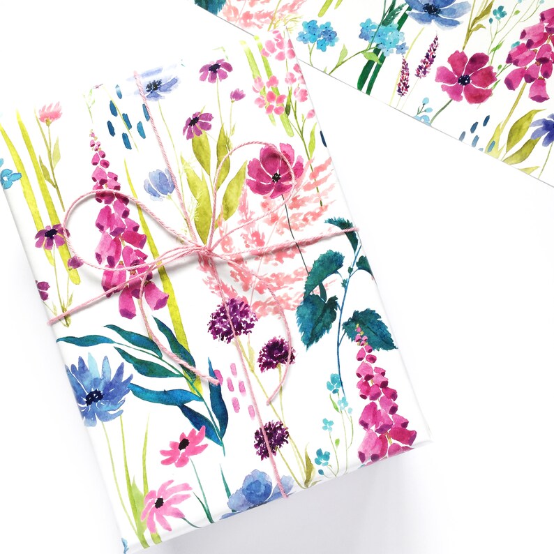 Floral gift wrap Wrapping paper Gift wrap sheets Etsy