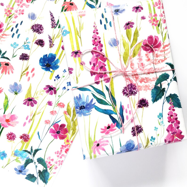 Floral gift wrap Wrapping paper Gift wrap sheets Etsy