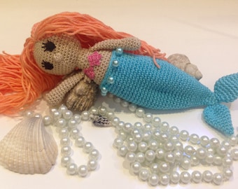 Crochet Mermaid doll, Mermaid with removable tail.