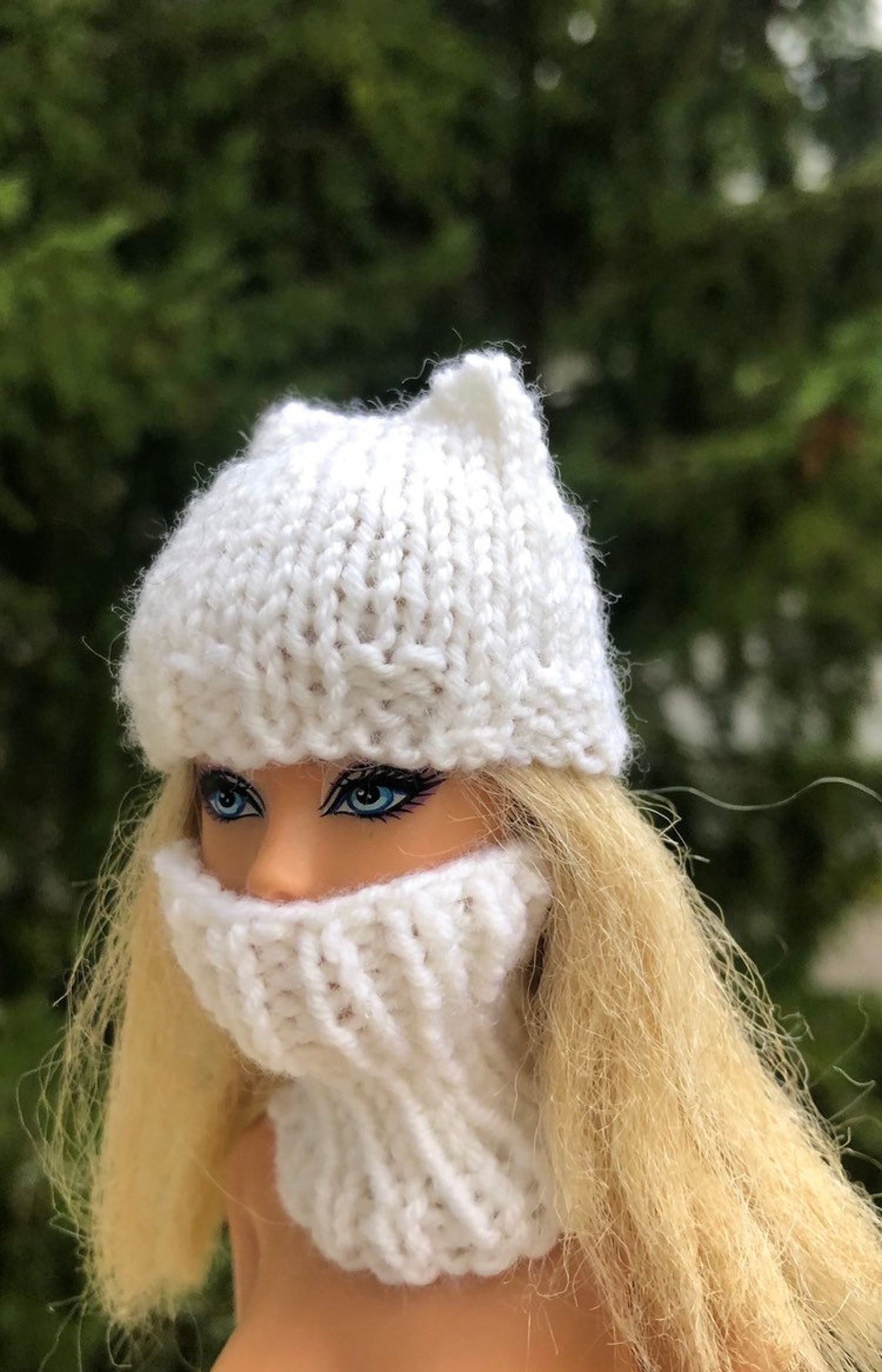 Knitted Doll Scarf Doll Scarf. Doll White Scarf. Etsy