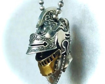 Articulated Armor Knight Helmet Pendant Necklace Templar Spartan Barbute Crusade Medieval Warrior Rutgers Scarlet, Vegas Golden Knights