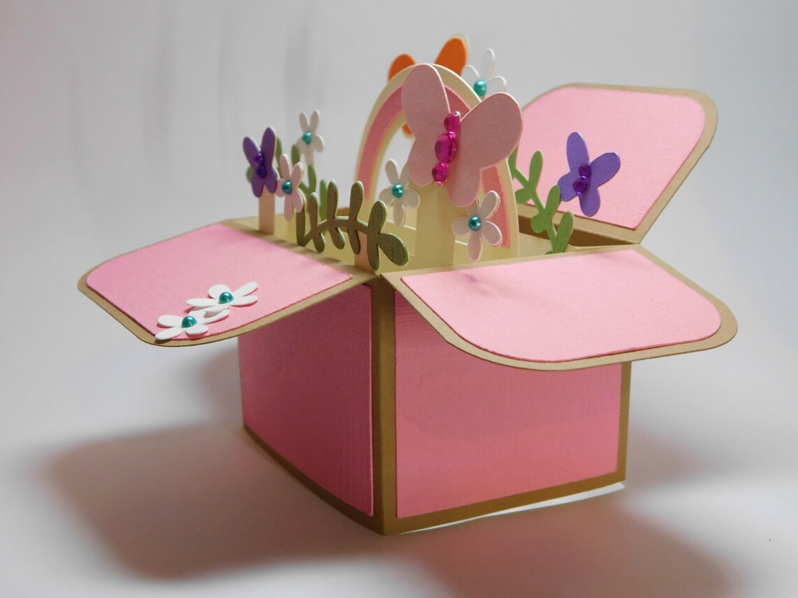 Spring Pop Box Spring Pop-up Box Card Folds Flat to Fit in Envelope - Etsy