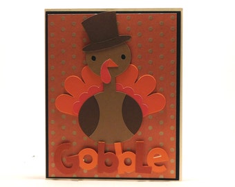 Mignonne carte de Thanksgiving à la dinde