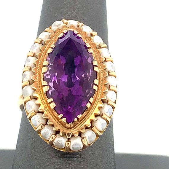 14K Yellow Gold Amethyst Ring