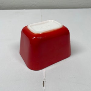 Vintage Pyrex Primary 501 Red Refrigerator Fridgie Dish Multicolor Milk Glass
