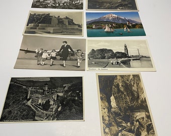 Vintage Post Cards Souvenir Travel Europe Germany Switzerland Austria