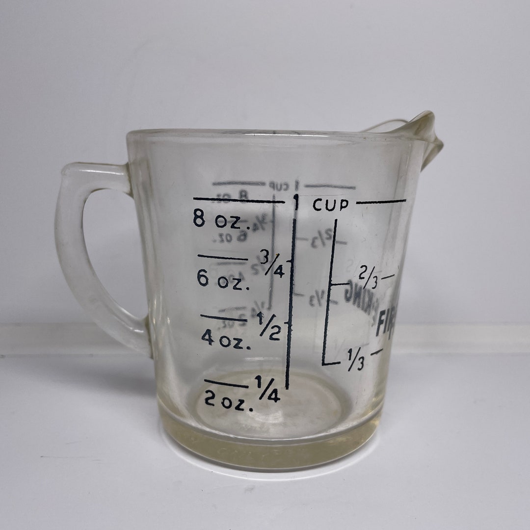 Vintage Fire King Glass Measuring Cup 496 1 Cup 8 Oz Black Etsy