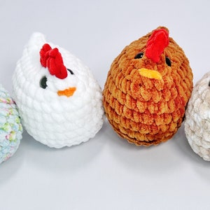 Crochet Chicken Handmade Crochet Plushie Stuffed Animal Plush Squish Gift Yarn Chicken Plushie