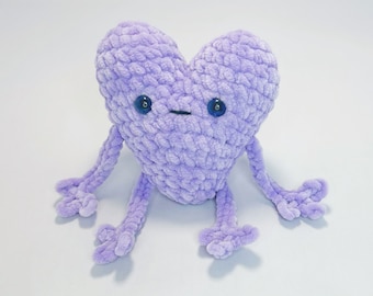 Heart Buddy Friend Handmade Crochet Plushie Stuffed Animal Plush Squish Gift Yarn Valentine’s Day gift