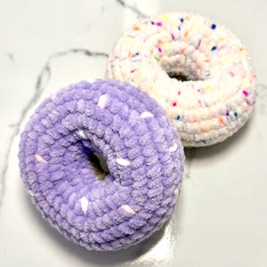 Handmade Crochet Soft Plush Donut with Sprinkles Multi Color Plushie Stuffed Donut Doughnuts