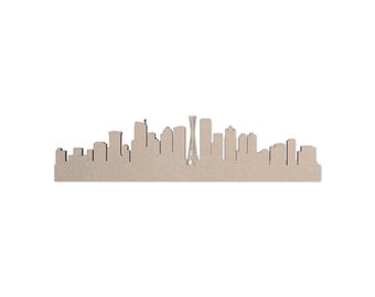 Wooden Seattle Skyline: Unfinished Laser Cut Wall Art
