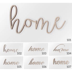 Home Wood Word, Scroll Cut Word, Home Sign, Home Cutout, Cursive Home, Fancy Script Home, Wall Decor Word, Home Wood Decor