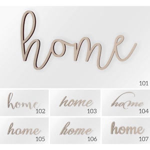 Home Wood Word, Scroll Cut Word, Home Sign, Home Cutout, Cursive Home, Fancy Script Home, Wall Decor Word, Home Wood Decor