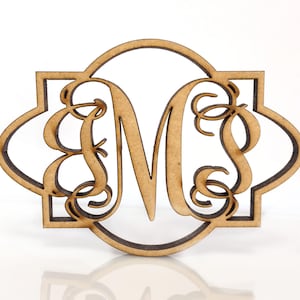 Monograma de madera para puerta principal / Letra de madera para encima de la cama / Monograma de madera para pared de arte / Letra de madera para espejo de coche / Letra de madera grande
