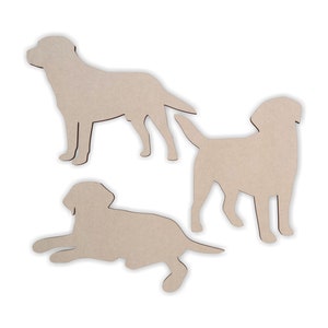 Wooden Labrador Dog Silhouette Cutouts (3 Pack) -Unfinished and Available 1 to 42 Inches