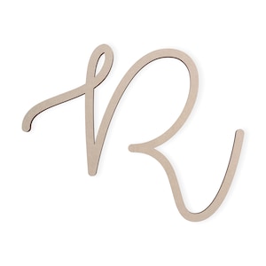 Personalized Large Wooden Letter R for DIY Projects and Decor