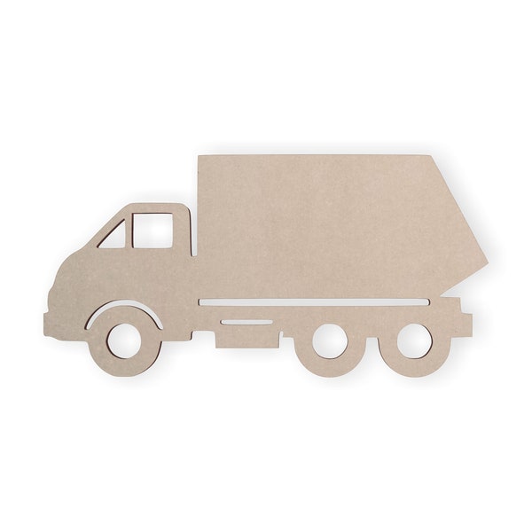 Garbage Truck Decor, Trash Truck Boys Wall Hanging, Door Hanger, Decal, Wall Art, Unfinished Ready to Paint