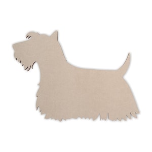 Wooden Dog Wall Art Silhouette Cutout - Scottish Terrier - Gift for Pet Lover - Unfinished and Available 2 to 42 Inches