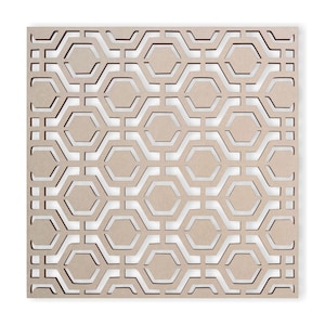 Wood Hexagon Decor Fretwork Panel - Mandala Wall Art for Home Decor, Wall Panels, Overlays, Trellis, Privacy Screens & Yard Decor