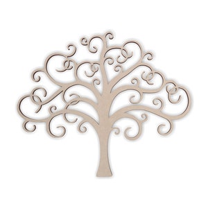 Decoración floreciente de árbol en forma de madera para bodas, recorte de madera, decoración del hogar, colgante de pared, sin terminar listo para pintar