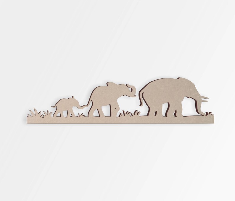 Wooden Safari Animal Elephant Scene Wall Art Home Decor Etsy