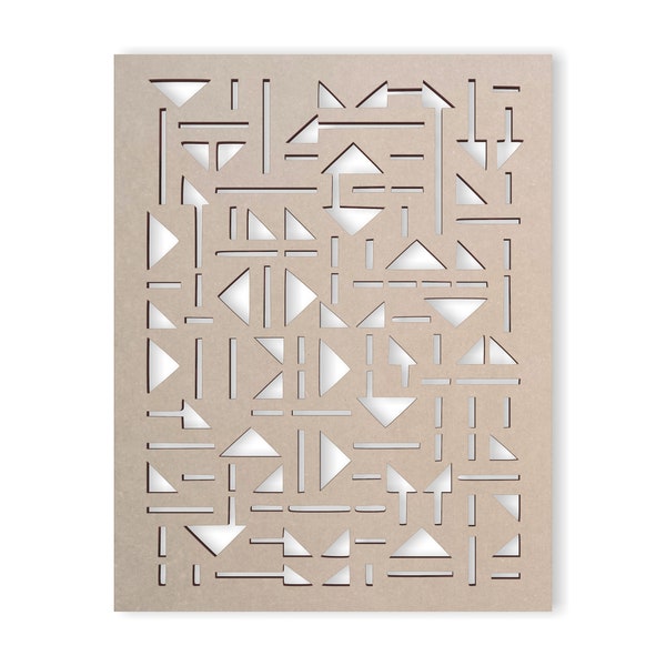 Abstract Geometric Lattice Panel - Wooden Cutout, Wall Art, Home Decor, Wall Hanging, Unfinished and Available in Many Sizes