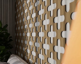 Custom Wood 3D Wall Lattice Panels Wall and Ceiling Decor, Paintable