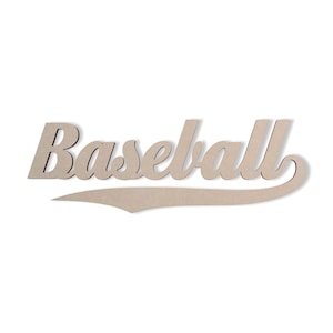 Baseball Wall Hanging Word Cutout - Cutout, Home Decor, Unfinished and Available in Many Sizes