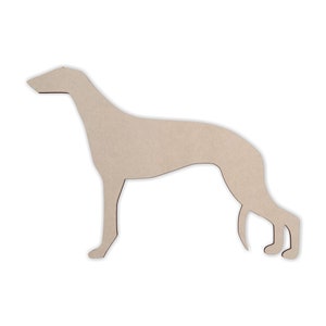 Wooden Dog Wall Art Silhouette Cutout - Greyhound - Gift for Pet Lover - Unfinished and Available 2 to 42 Inches