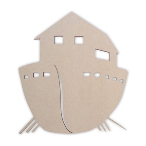 Wooden Noah&#39;s Ark, Cutout, Biblical Decor, Noah&#39;s Ark Decal, Home Decor, Unfinished Ready to Paint