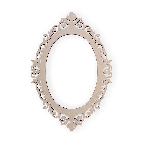 Wooden Oval Frame - Cutout, Decorative Frame, Home Decor, Unfinished Ready to Paint