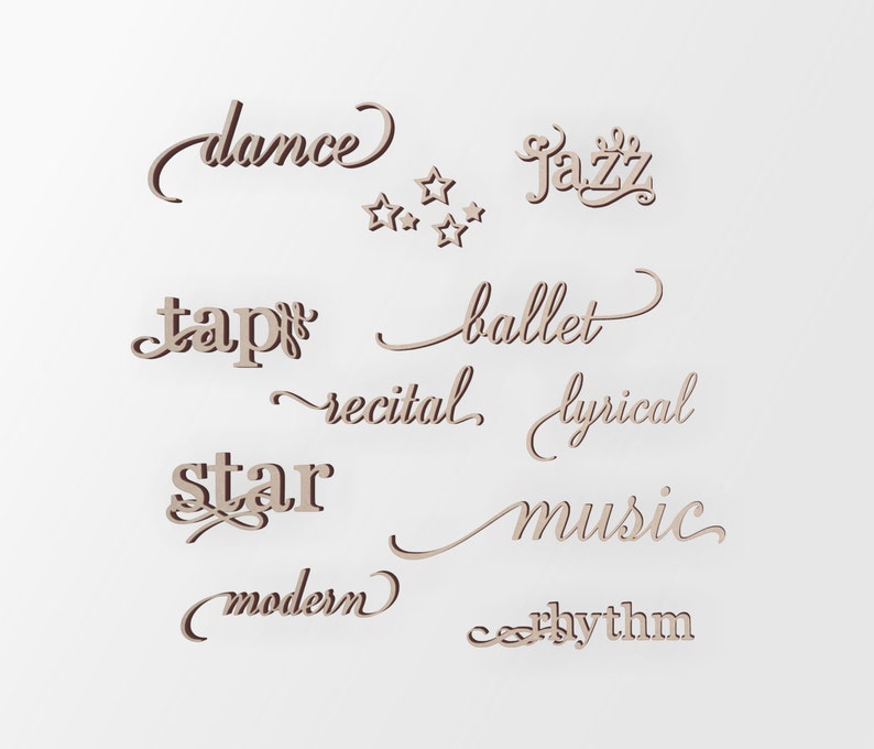 Wooden Performing Arts Word Art Cutout Home Decor Etsy