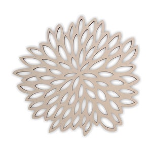 Blumenform aus Holz - Blumenausschnitt, Blumenwandkunst, Wohnkultur, Wandbehang, unfertig und in vielen Größen erhältlich