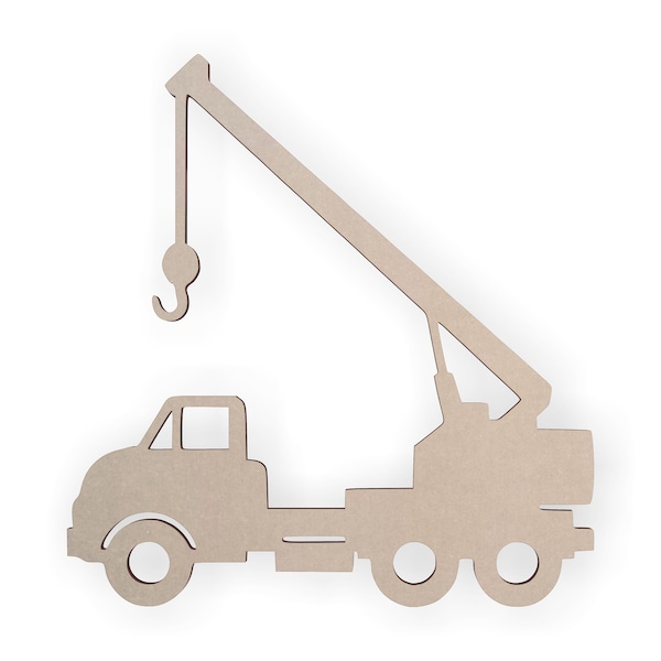 Construction Decor, Crane Cutout, Boys Wall Hanging, Wooden Wall Art, Door Hanger, Decal, Wall Art, Unfinished Ready to Paint