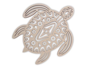 Wooden Turtle Wall Art: Tribal Decor, Unfinished MDF Cutout