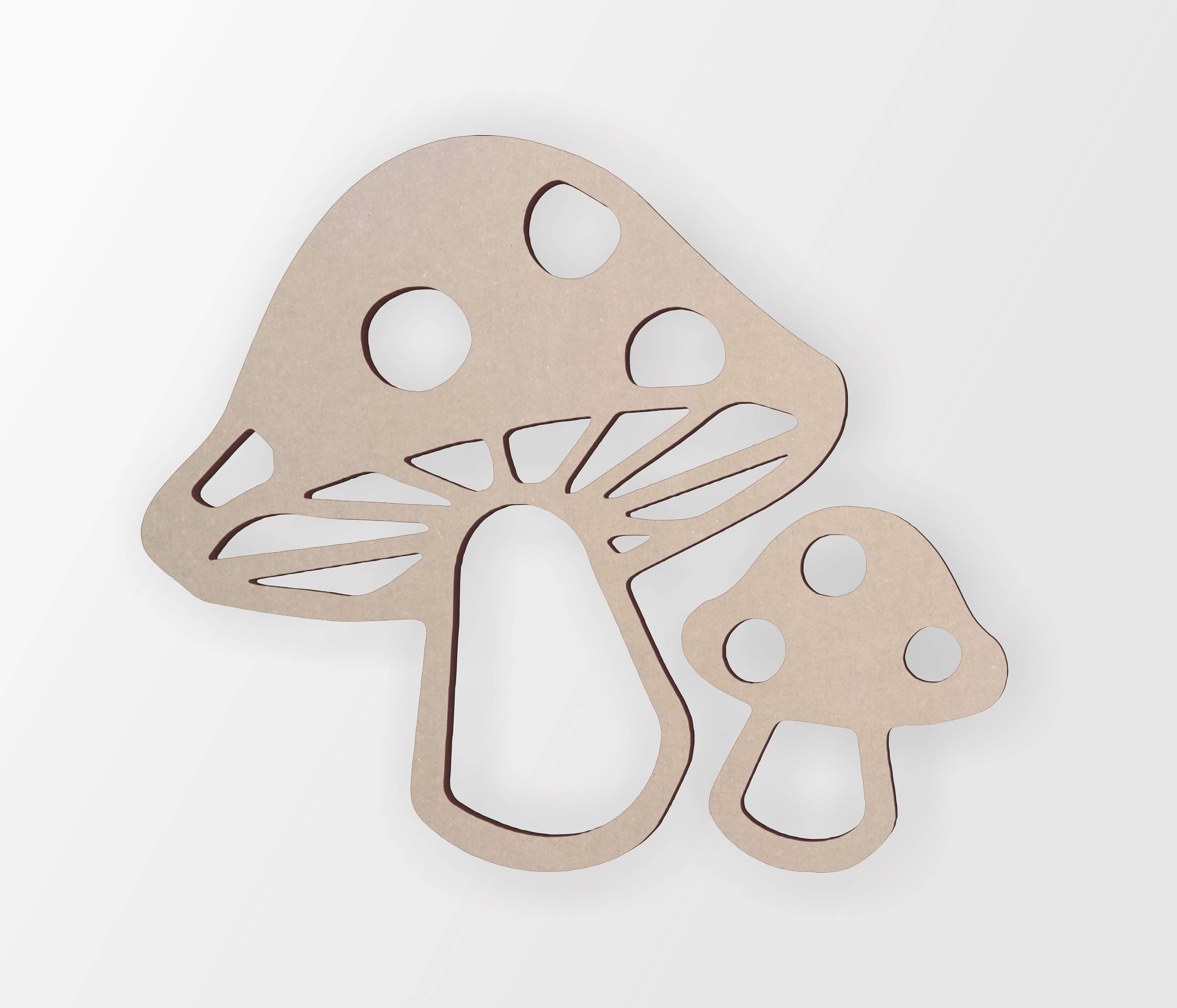 Wooden Shape Mushrooms Cut Out Wall Art Home Decor Wall Etsy