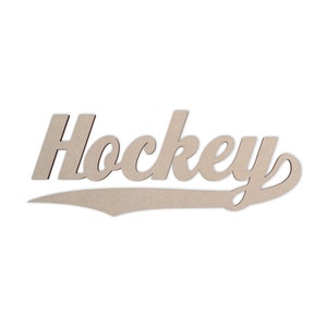 Hockey-Wandbehang mit Wortausschnitt &quot;&quot;Hockey&quot;&quot; - Wohnkultur, unfertig und in vielen Größen erhältlich.&quot;