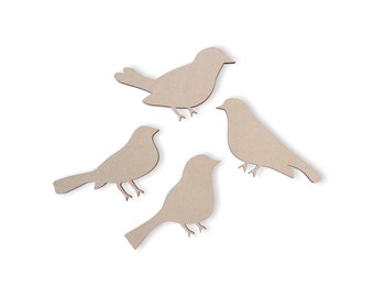 Wooden Birds Cutout (4 Pack): Unfinished MDF Craft Decor