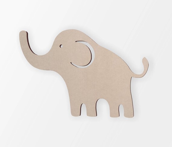 Wooden Shape Woodland Creature Elephant Wooden Cut Out Wall | Etsy
