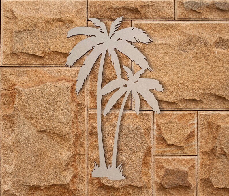 Wooden Shape Palm Tree Flourish Decor, Wooden Cutout, Home Decor, Wall Hanging, Unfinished Ready to Paint image 6