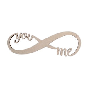 Infinity You and Me Monogram - Cutout, Home Decor, Unfinished and Available in Many Sizes