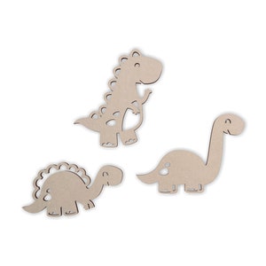 Wooden Dinosaurs Cutout (3 Pack) | Dinosaur Crafts | Little Boy Room Idea | Cutout Home Decor, Unfinished and Available 4 to 36 Inches Long