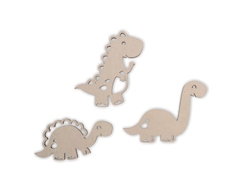 Wooden Dinosaurs Cutout (3 Pack) | Dinosaur Crafts | Little Boy Room Idea | Cutout Home Decor, Unfinished and Available 4 to 36 Inches Long