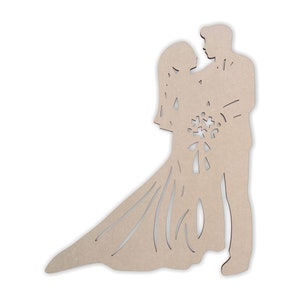 Wooden Shape Bride and Groom , Wooden  Cutout, Wall Art, Home Decor, Wall Hanging, Unfinished and Available in Many Sizes