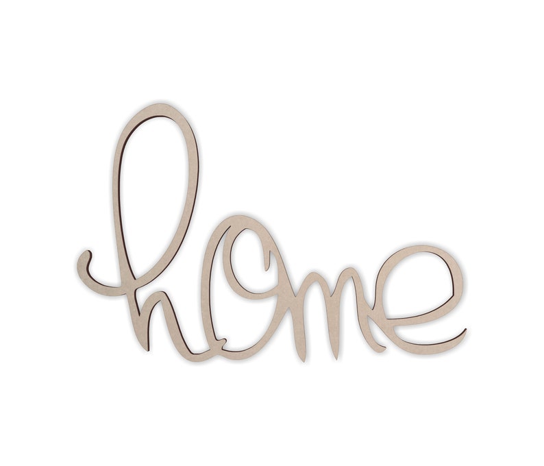 Cursive House Sign Cursive Wooden Home Sign: Laser Cut Wall Decor - Etsy