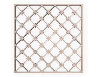 Wood Criss Cross Fretwork Panel: Mandala Wall Art, Privacy Screen