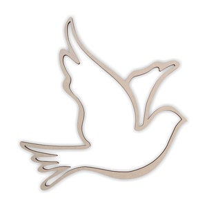 Wooden shape Dove, Wooden Cutout, Wall Art, Home Decor, Wall Hanging, Unfinished and Available in Many Sizes