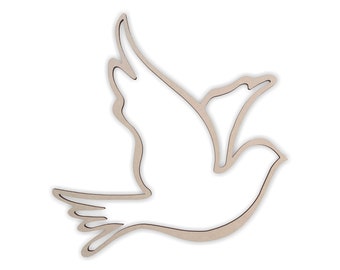 Wooden shape Dove, Wooden Cutout, Wall Art, Home Decor, Wall Hanging, Unfinished and Available in Many Sizes